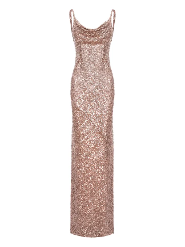 ROSERRY Margot Sequin Maxi Dress | Gold | FARFETCH UK