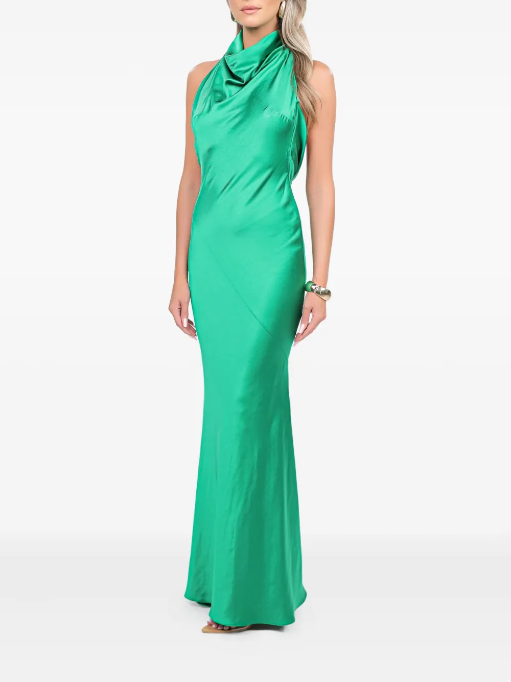 Roserry Capri Halterneck Maxi Dress In Green