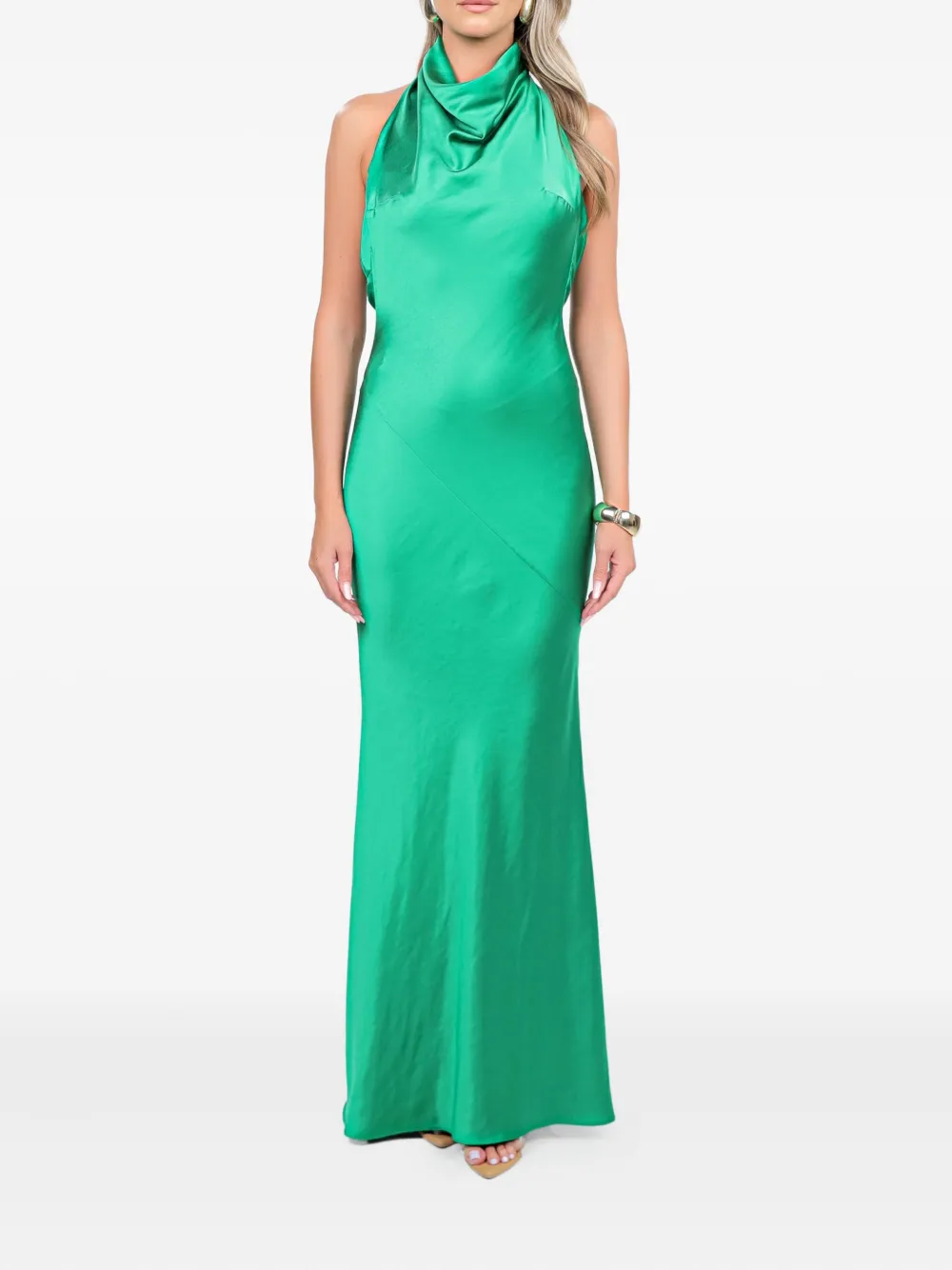 Roserry Capri Halterneck Maxi Dress In Green