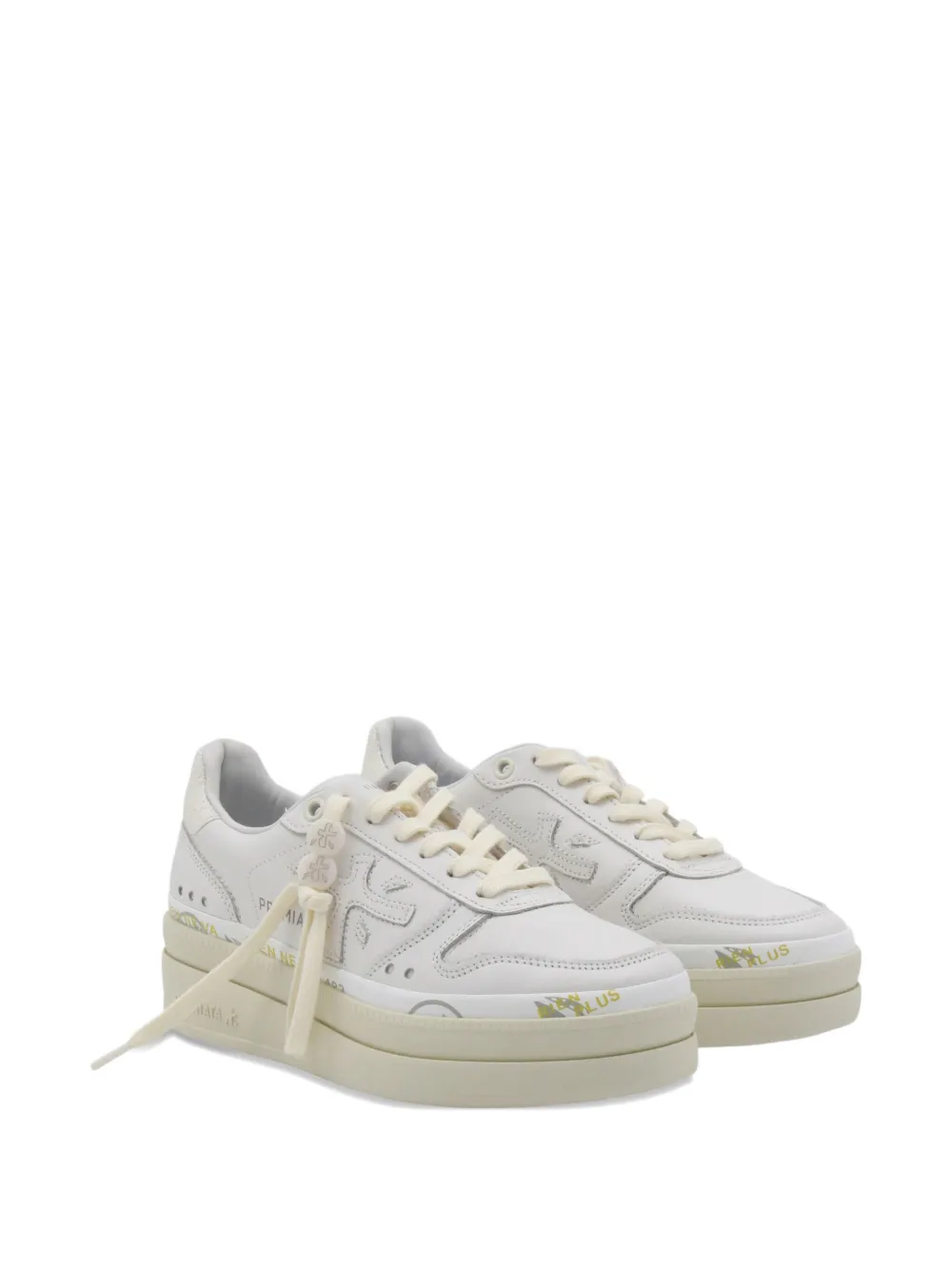 Premiata Micol 7010 leather platform sneakers - Wit