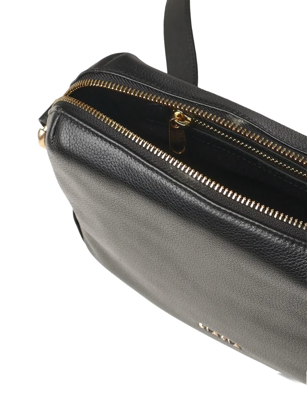 Biasia Leather Shoulder Bag With Logo In Black