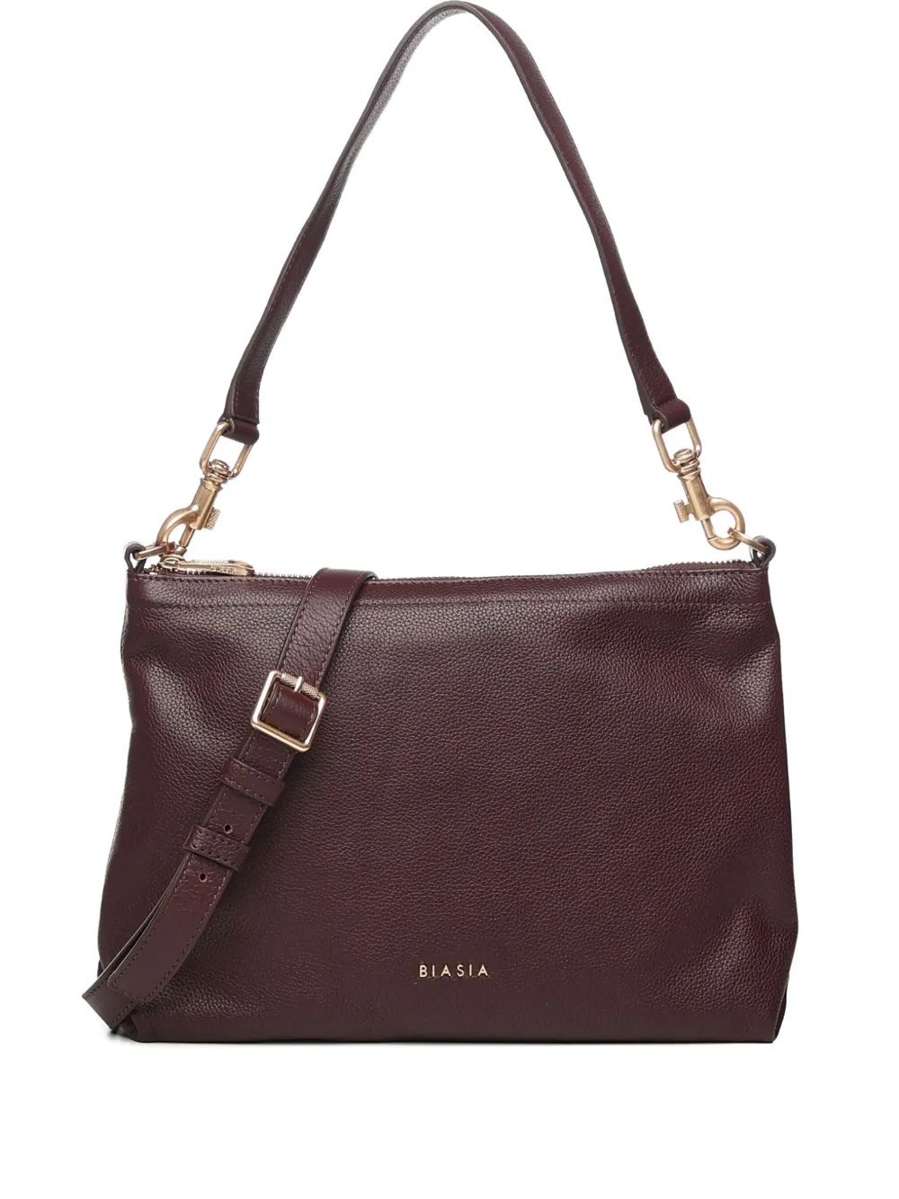 Biasia Zip-fastening Shoulder Bag In Burgundy
