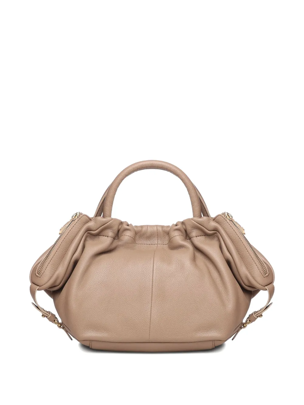 BIASIA gathered leather tote bag - Beige