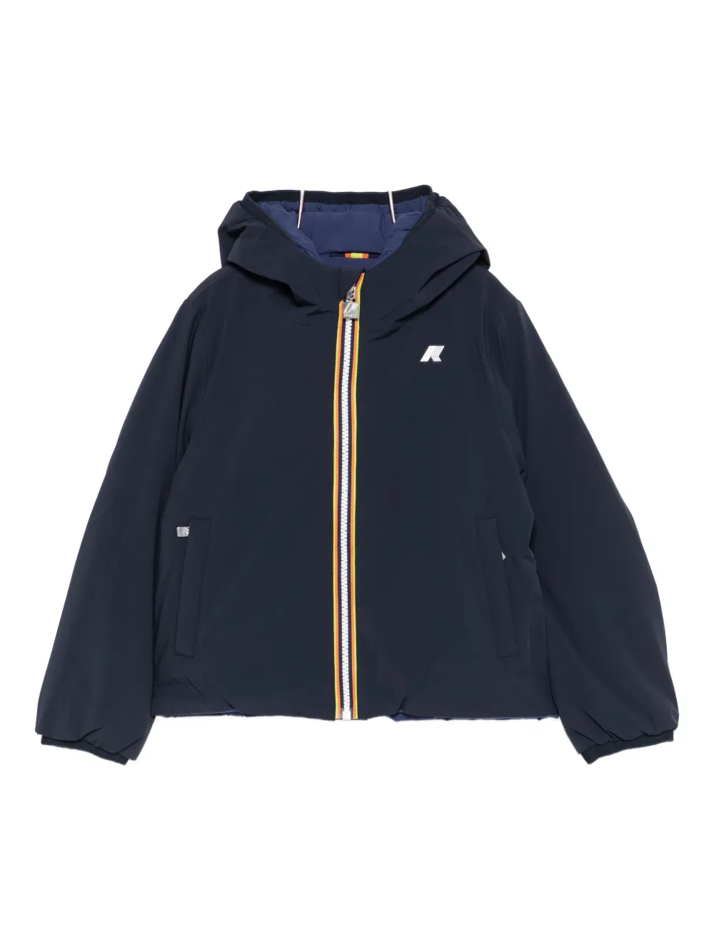 K-way Hooded Zip Jacket In Blue