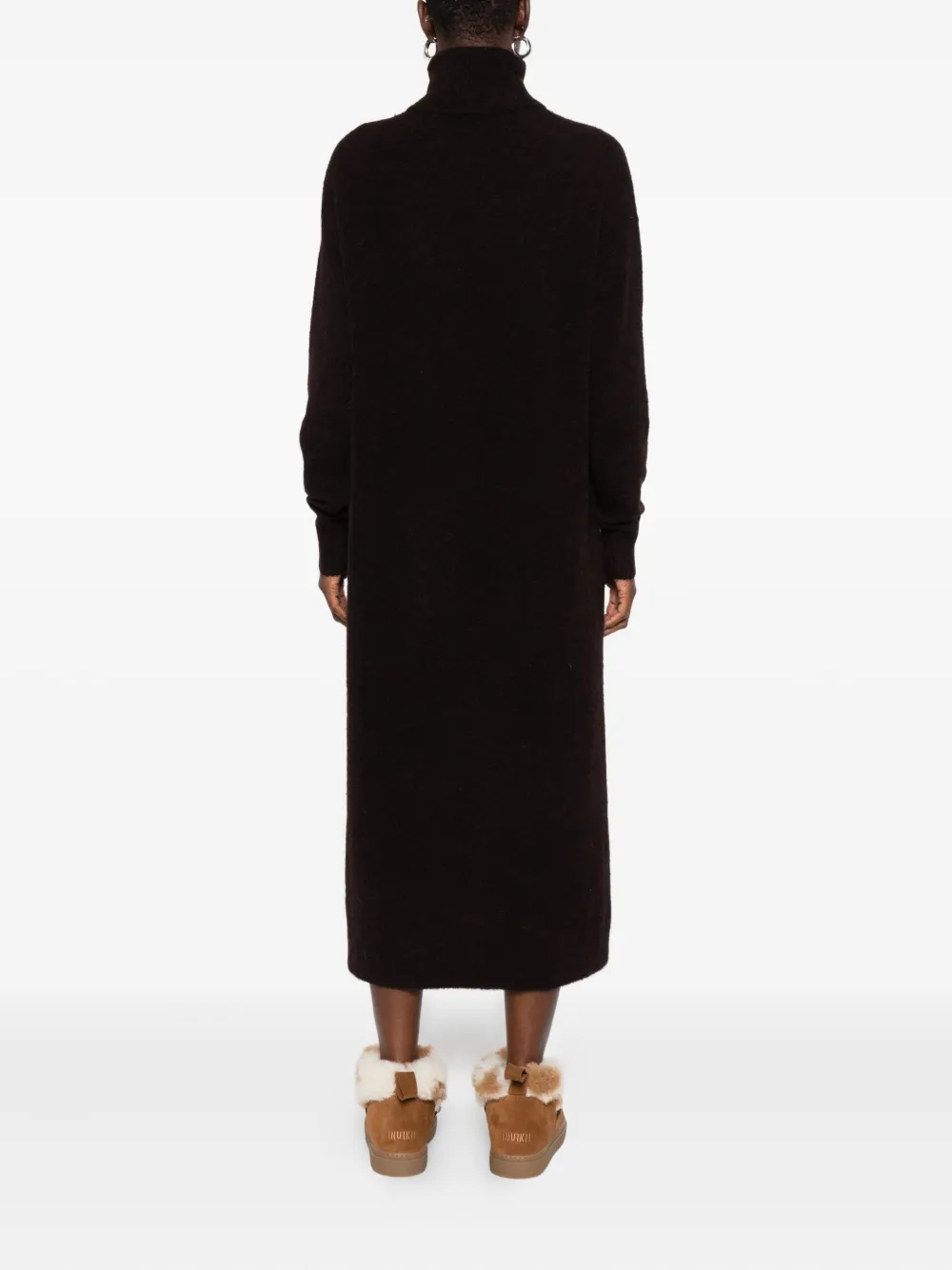 6397 Roll-neck Midi Dress In Black