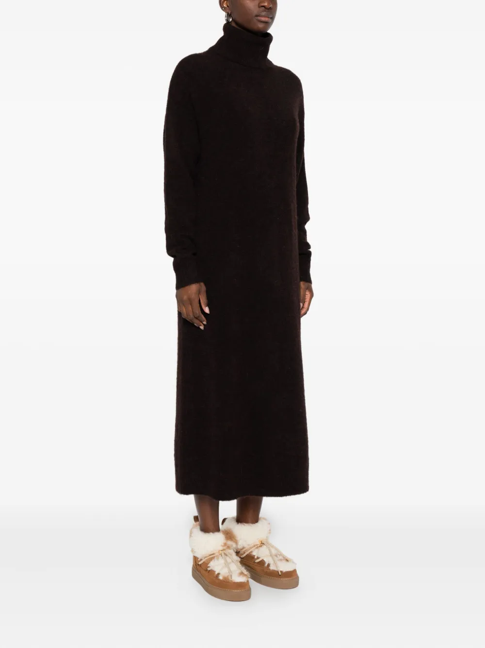 6397 Roll-neck Midi Dress In Black