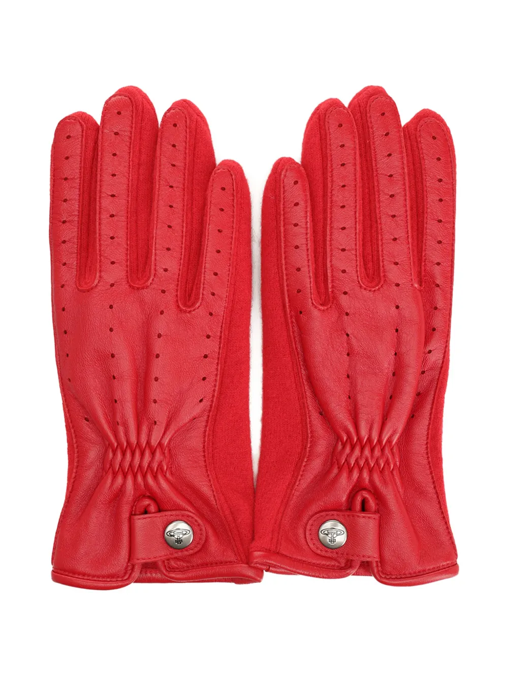 Vivienne Westwood perforated-detail gloves - Rood
