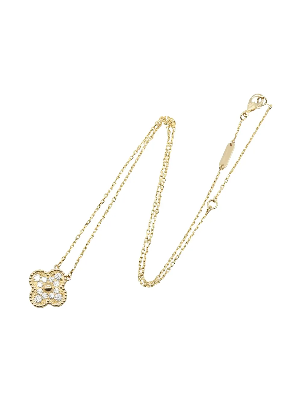 Van Cleef & Arpels Pre-Owned 2010s 18K yellow gold Alhambra diamond necklace | Gold | Image 1