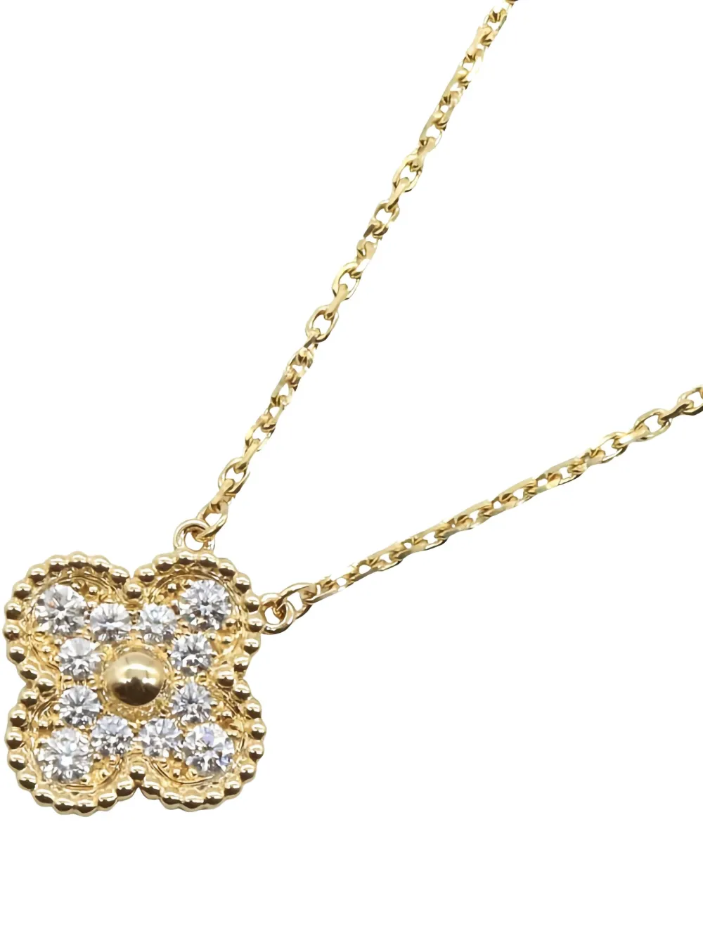 Van Cleef & Arpels Pre-Owned 2010s 18K yellow gold Alhambra diamond necklace | Image 2