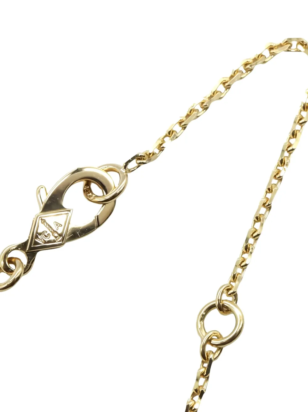 Pre-owned Van Cleef & Arpels 2010s 18k Yellow Gold Alhambra Diamond Necklace