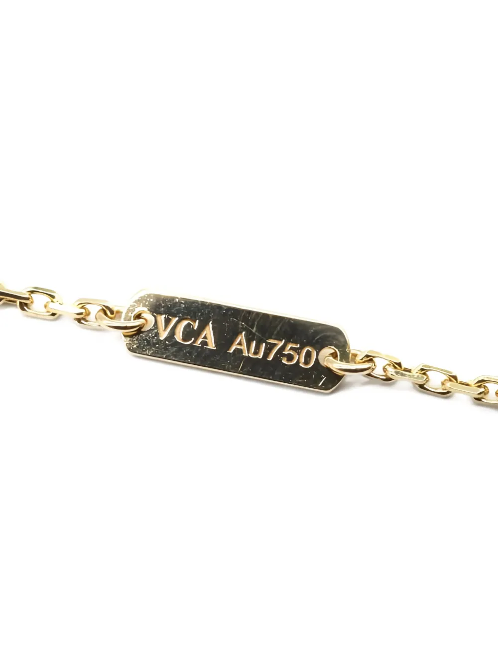 Pre-owned Van Cleef & Arpels 2010s 18k Yellow Gold Alhambra Diamond Necklace