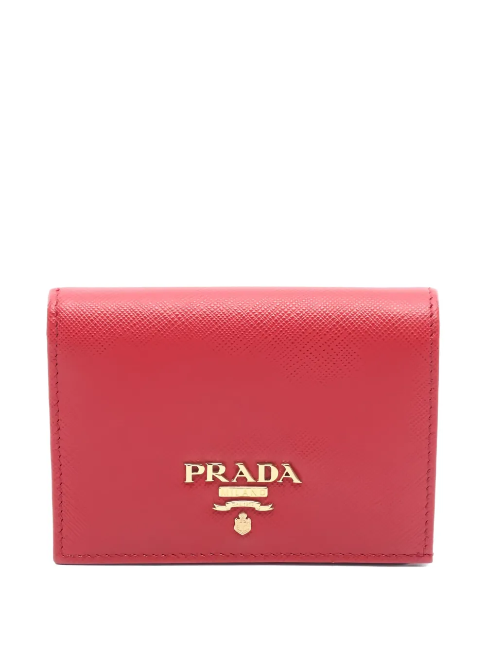 Pre-owned Prada 2010s Bi-fold Leather Wallet In Red