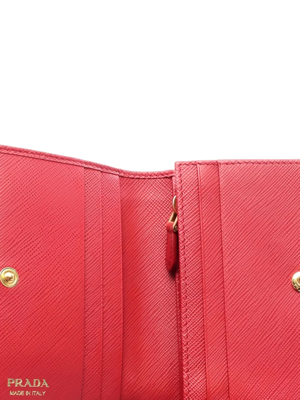 Pre-owned Prada 2010s Bi-fold Leather Wallet In Red