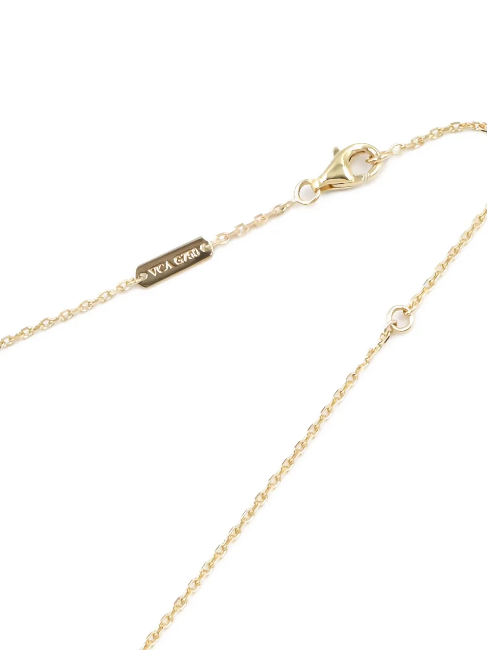 Pre-owned Van Cleef & Arpels 2010s 18kt Yellow Gold Alhambra Onyx Necklace