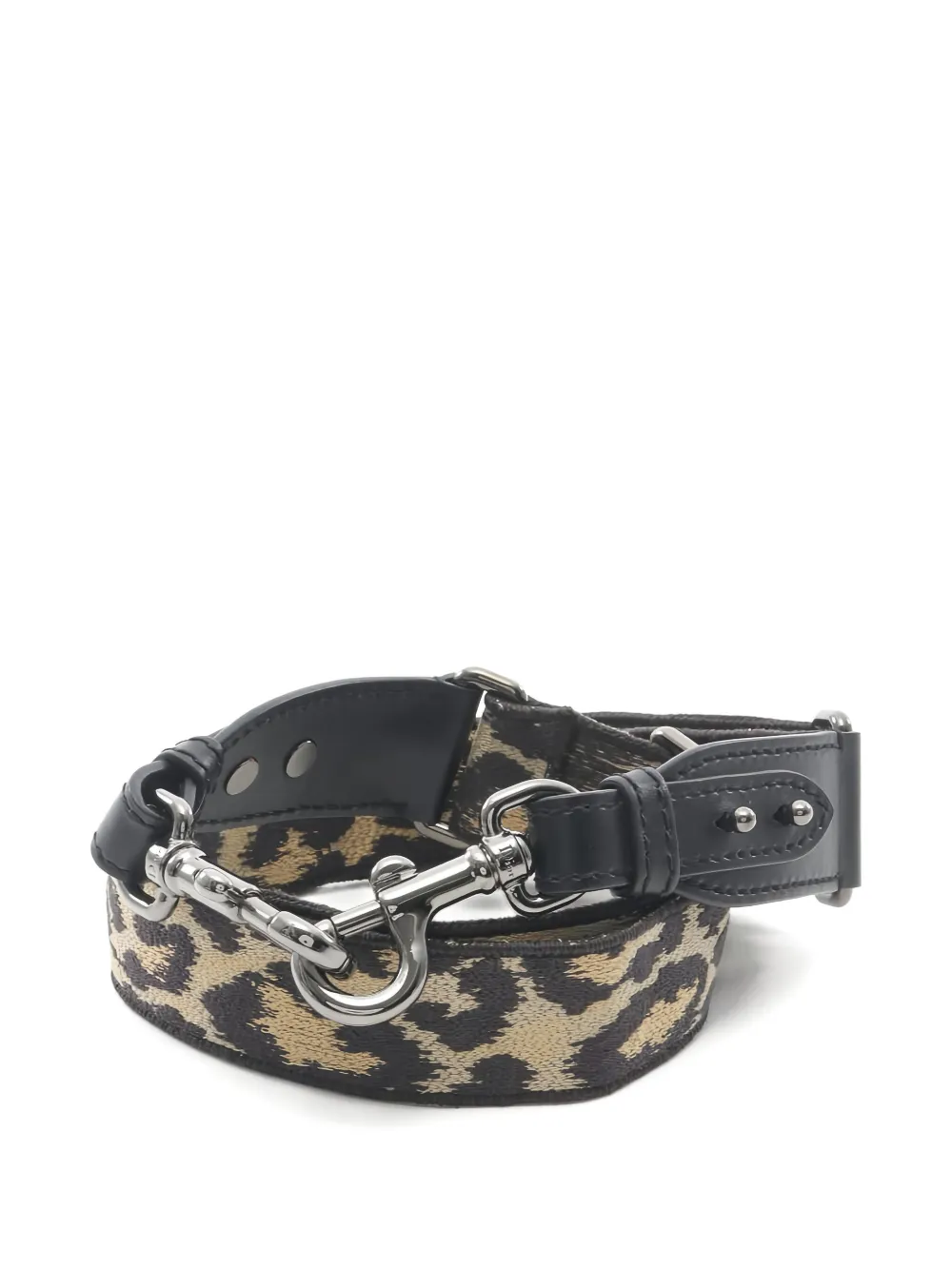 Pre-owned Dior 2020s Leopard-embroidered Shoulder Strap In Black