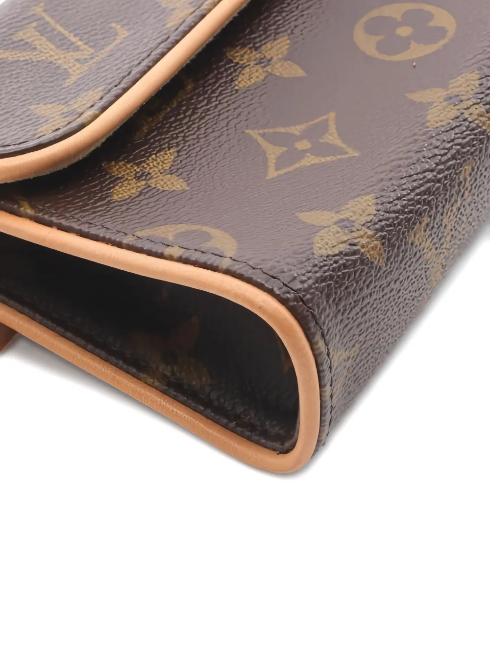 Pre-owned Louis Vuitton 2003 Monogram Pochette Florentine Belt Bag In Brown