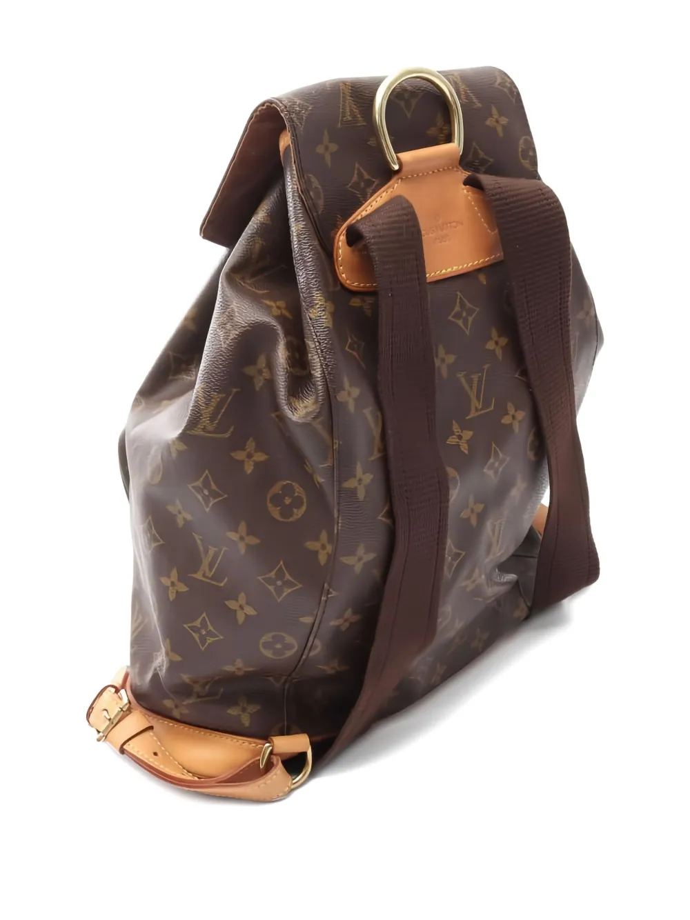 Pre-owned Louis Vuitton 2001 Montsouris Gm Monogram Backpack In Brown