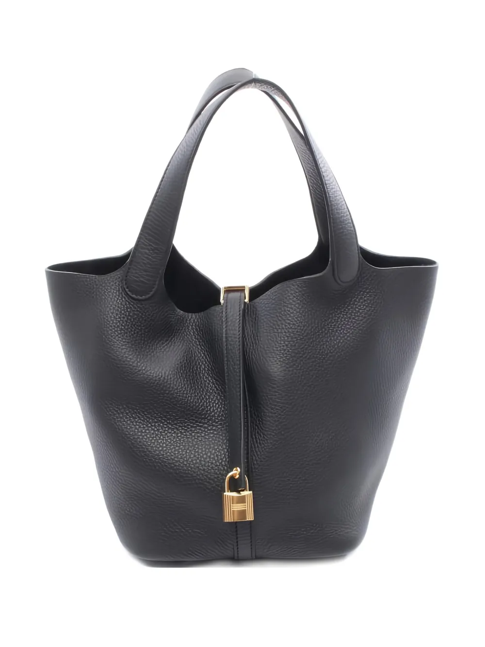 Pre-owned Hermes 2025 Picotane Lock Mm Tote Bag In Black