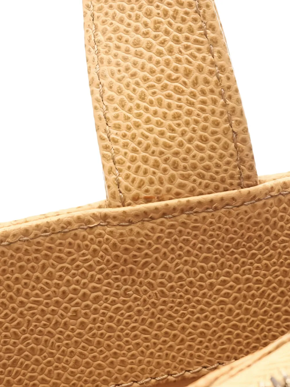 Pre-owned Chanel 2002-2003 Coco Mark Caviar Skin Tote Bag In Neutral