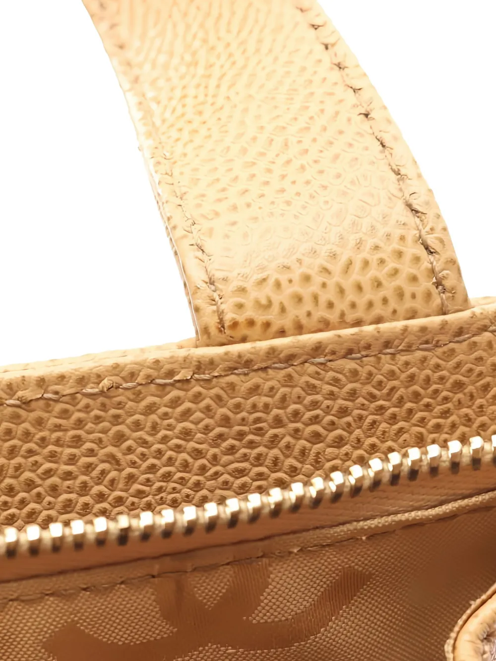 Pre-owned Chanel 2002-2003 Coco Mark Caviar Skin Tote Bag In Neutral