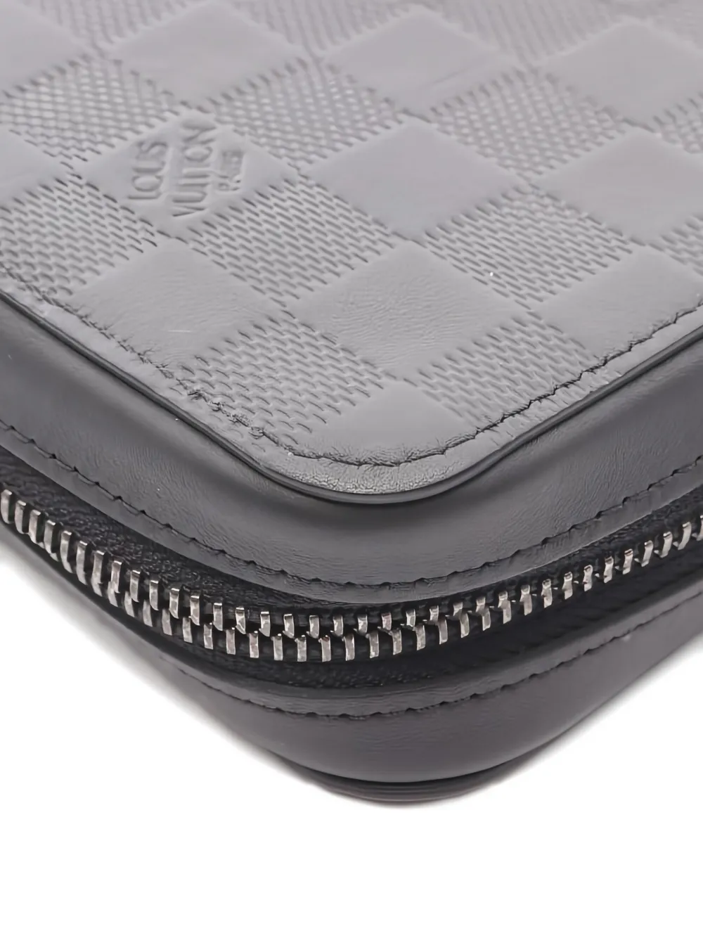 Pre-owned Louis Vuitton 2010 Damier Infini Xl Zippy Leather Wallet In Black