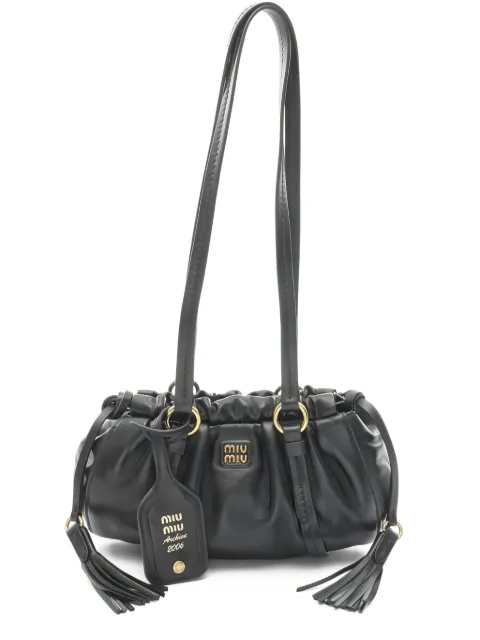 Miu Miu Pre-Owned 2020s Joie tassel leather shoulder bag