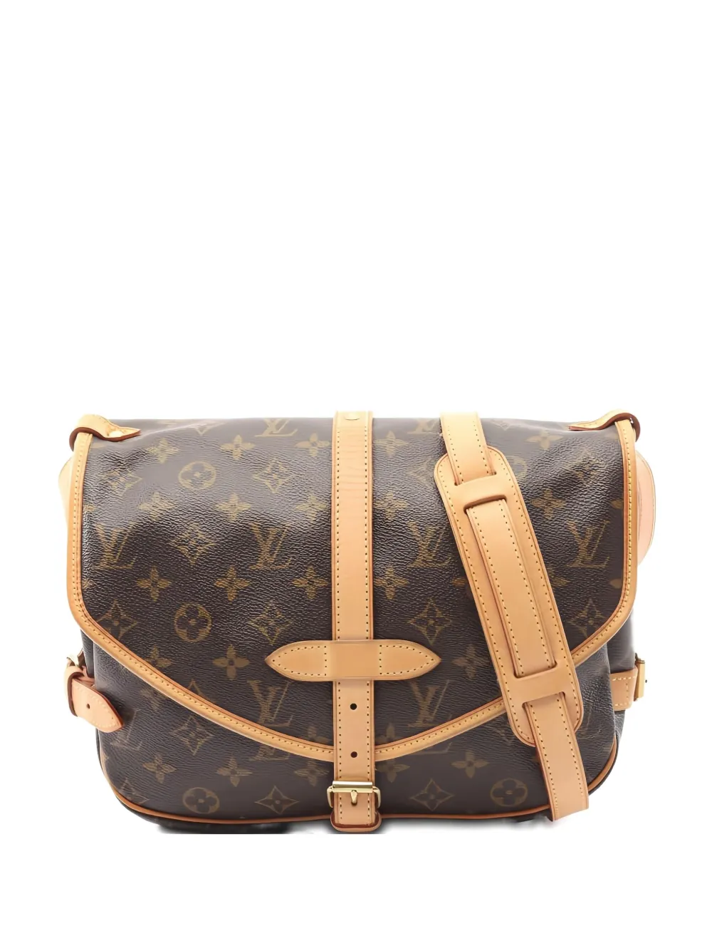Pre-owned Louis Vuitton 2003 Saumur 30 Monogram Shoulder Bag In Brown