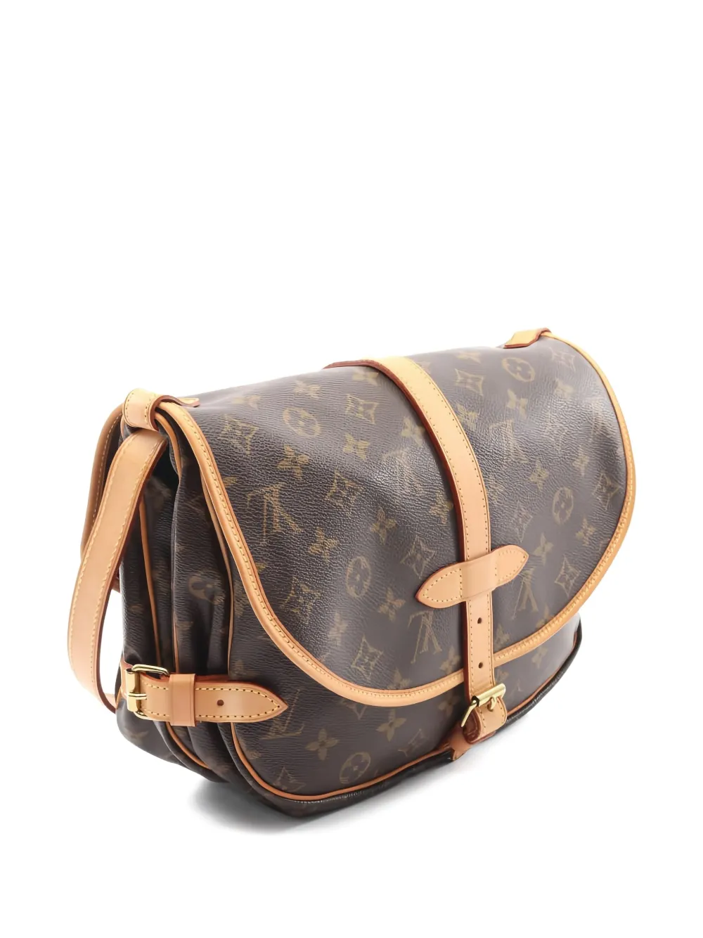 Pre-owned Louis Vuitton 2003 Saumur 30 Monogram Shoulder Bag In Brown