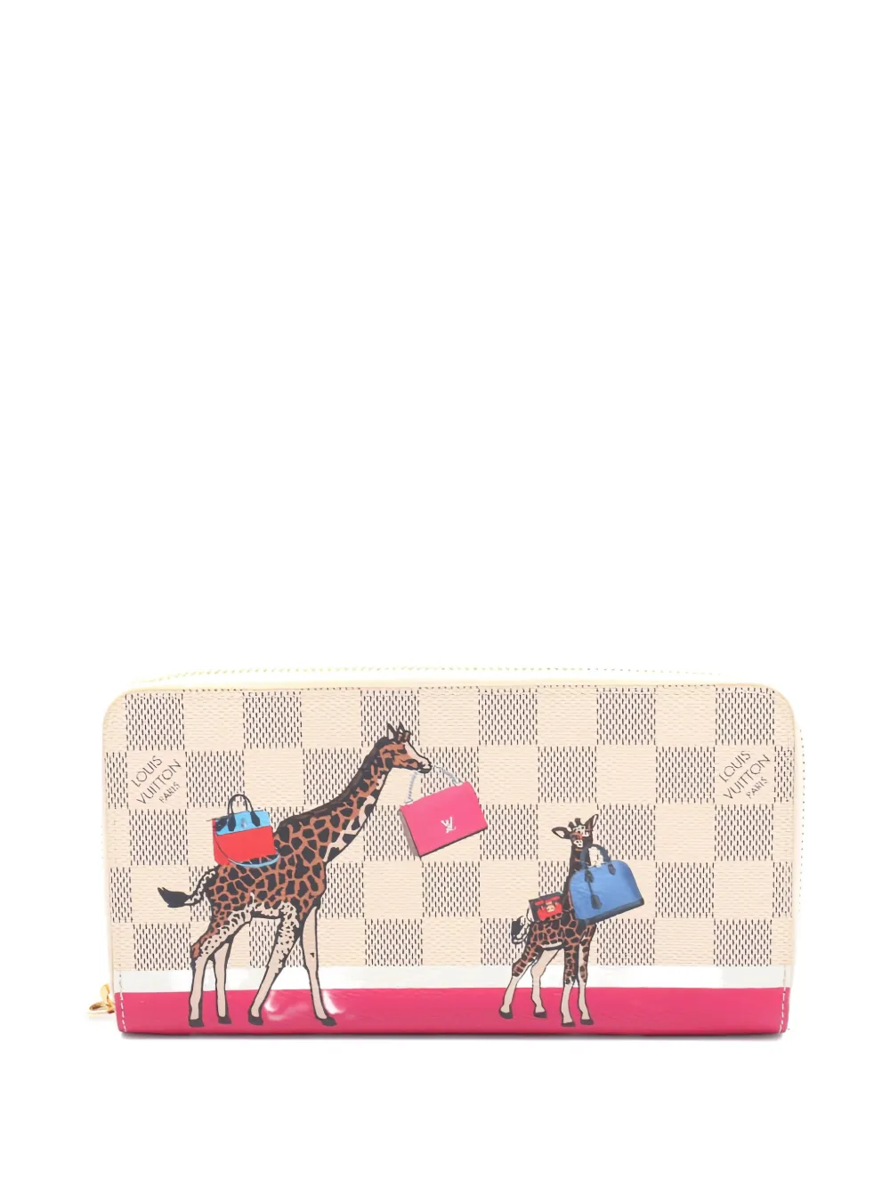 Louis Vuitton Pre-Owned 2017 Damier Azur giraffe zip wallet - Bianco