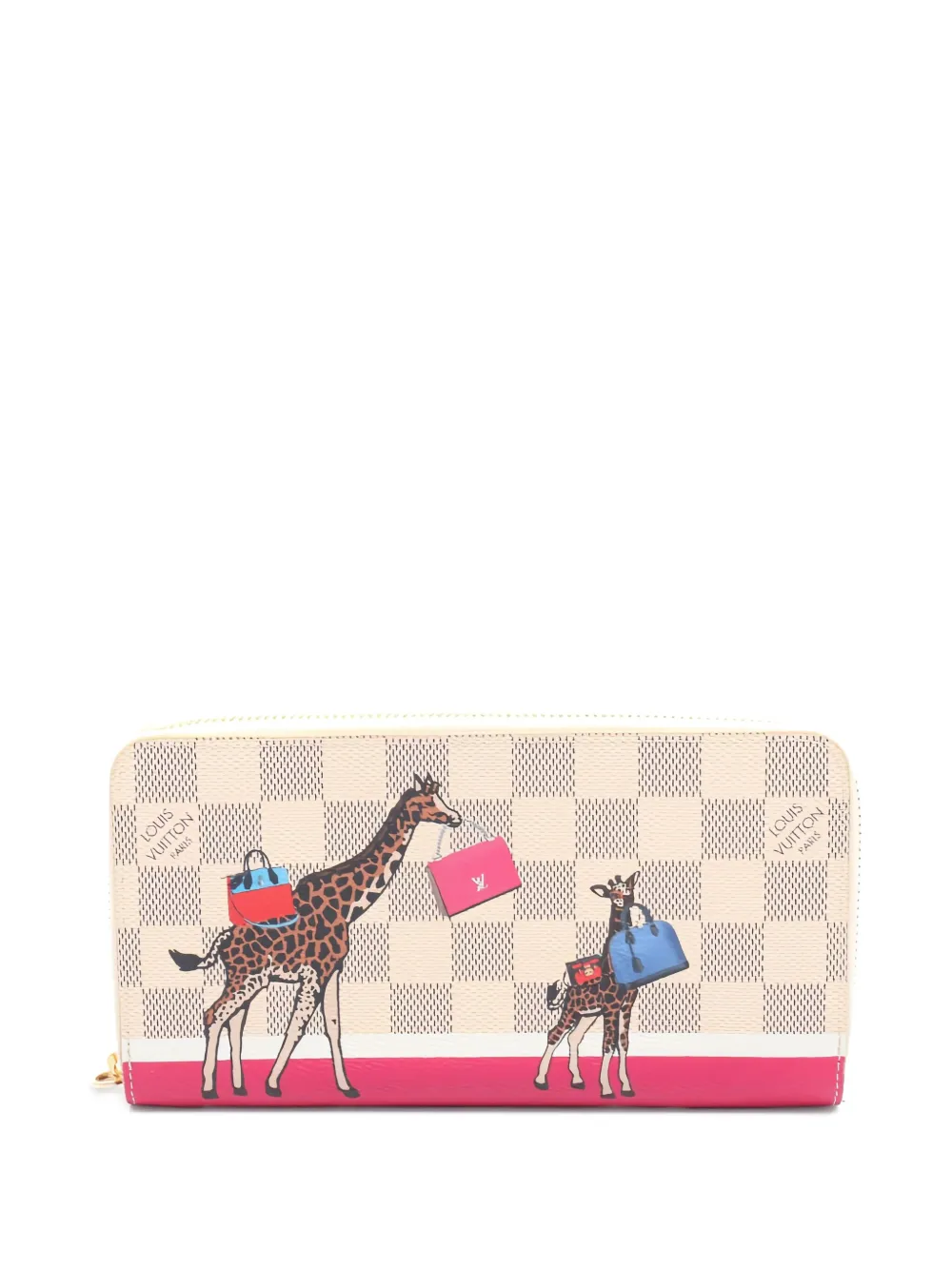 Louis Vuitton Pre-Owned 2017 ダミエ アズール ジラフ ファスナー財布 - ホワイト Louis Vuitton Pre-Owned 2017 ダミエ アズール ジラフ ファスナー財布 - ホワイト