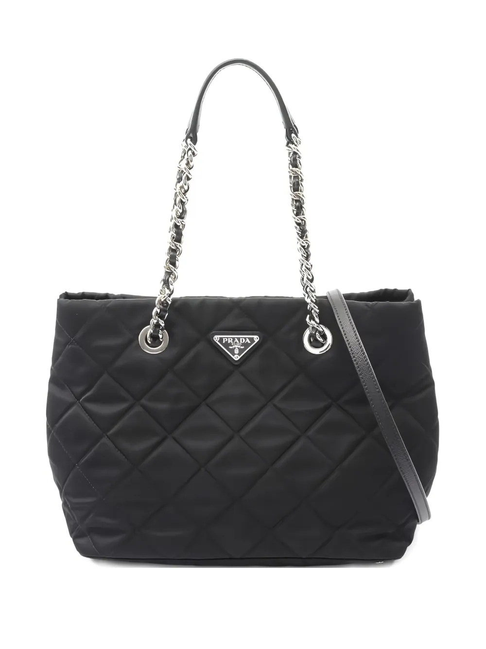 Prada Pre-Owned 2010s quilted chain tote bag - Nero