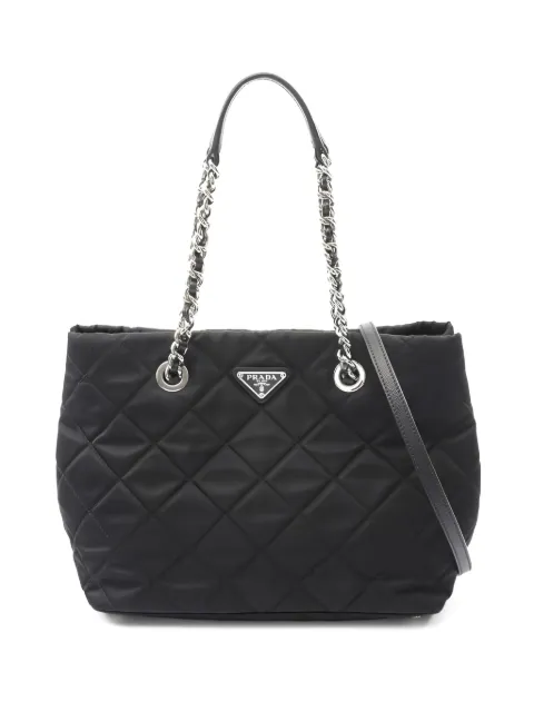 Prada Pre-Owned tote capitonada con cadena 2010