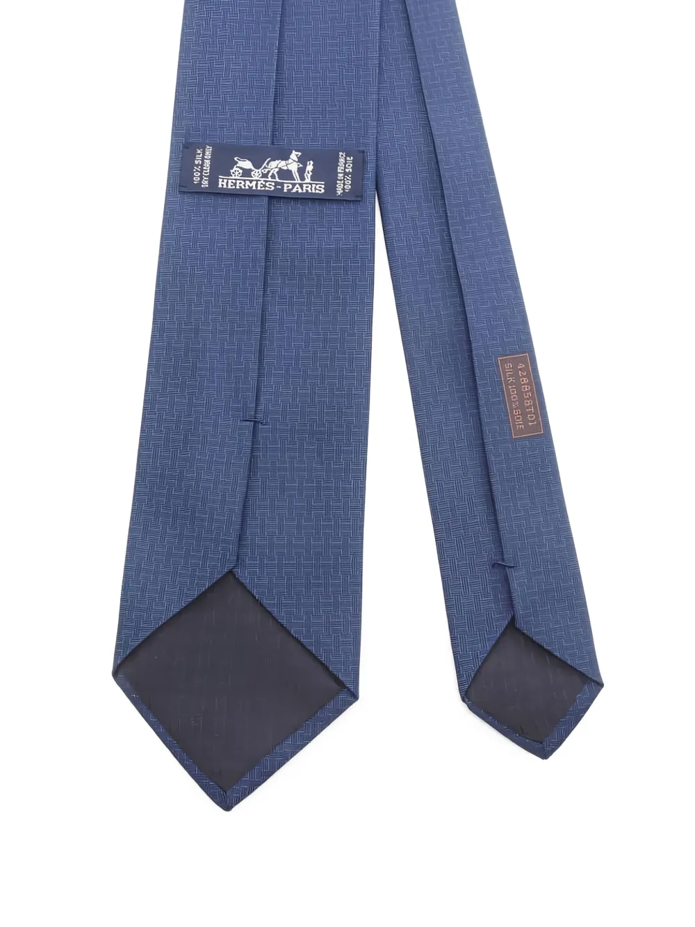 Hermès Pre-Owned 2010s H logo embroidery tie | Blue | Image 1