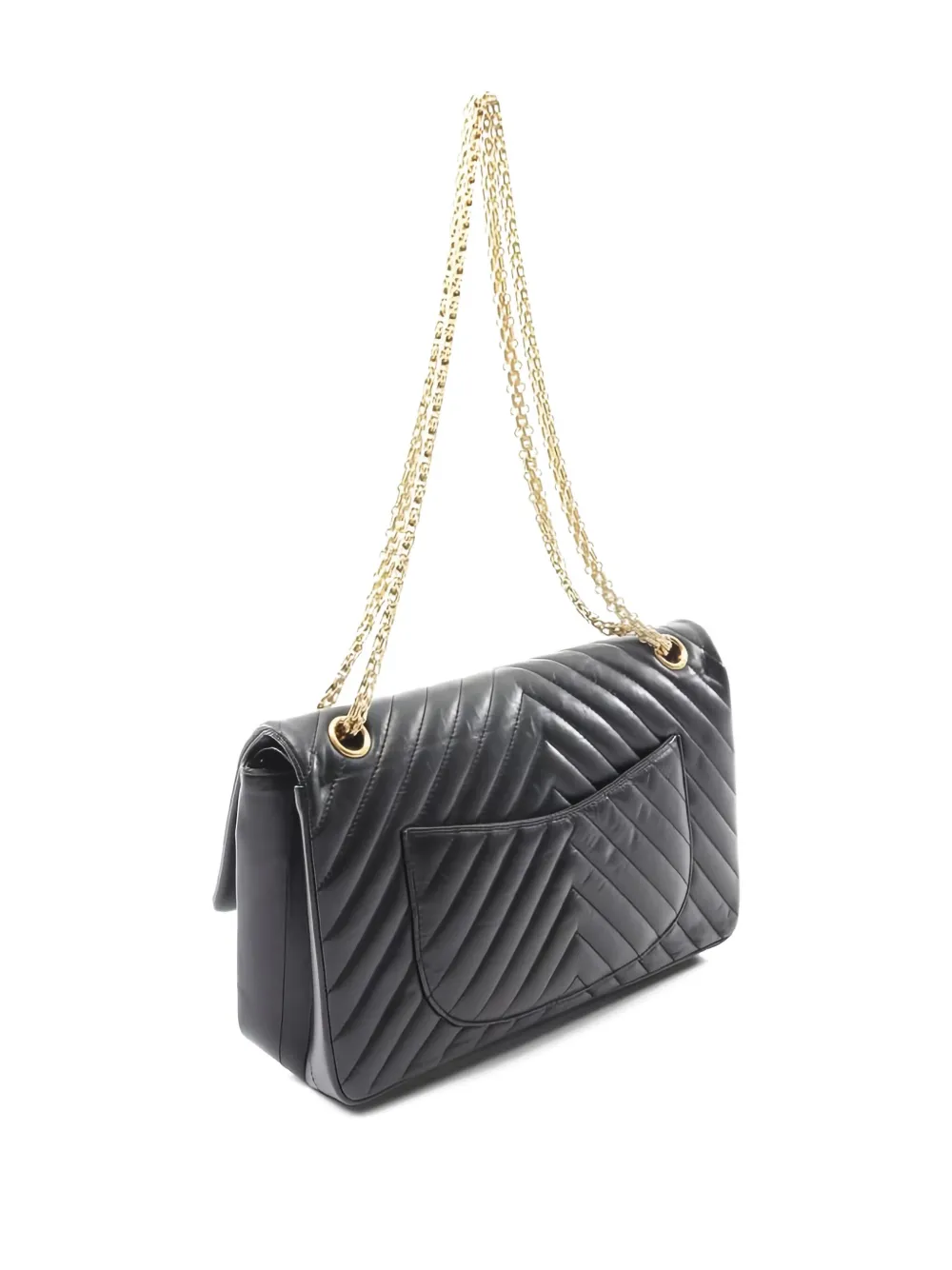 Pre-owned Chanel 2016-2014 2.55 Reissue Chain-strap Flap Shoulder Bag In Black