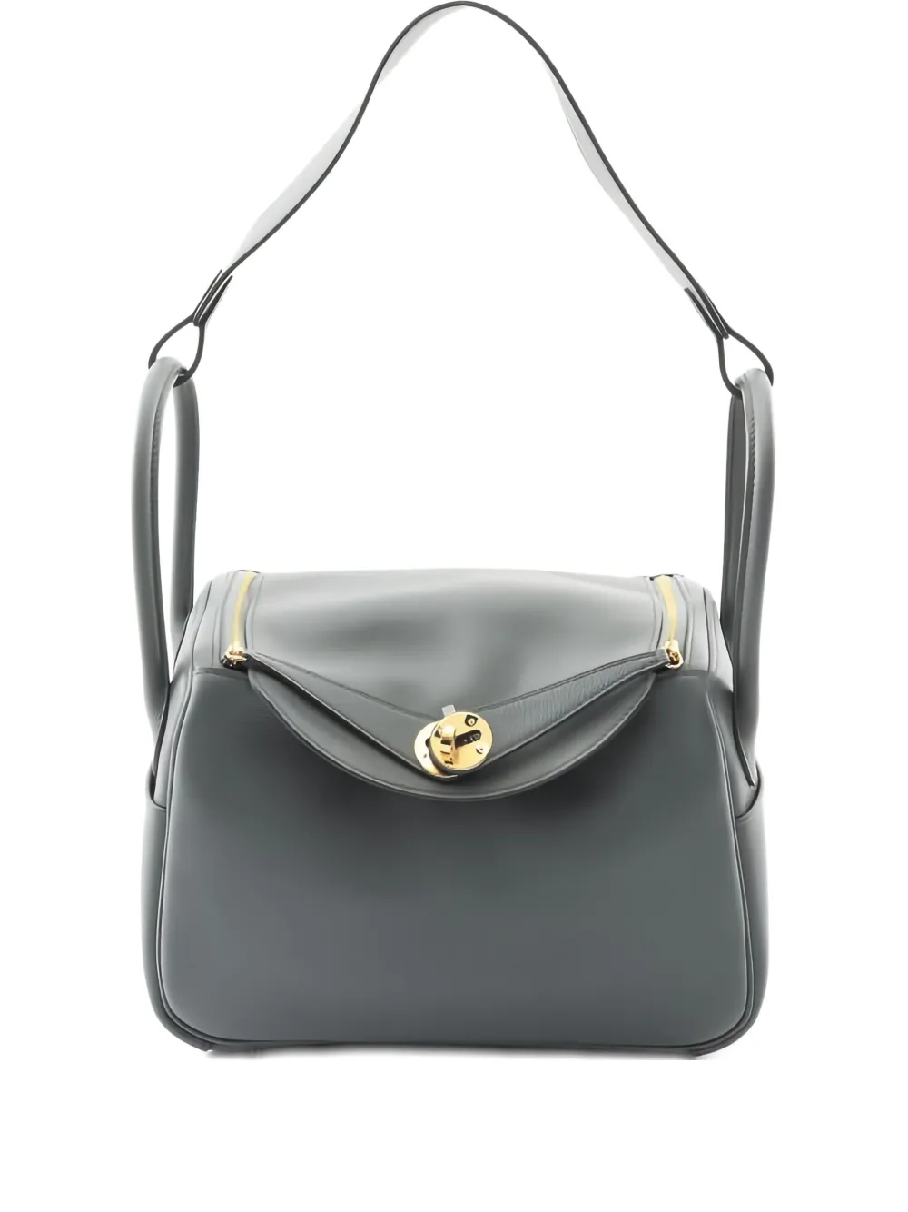 Pre-owned Hermes 2025 Lindy 26 Veil Amando Tote Bag In Green