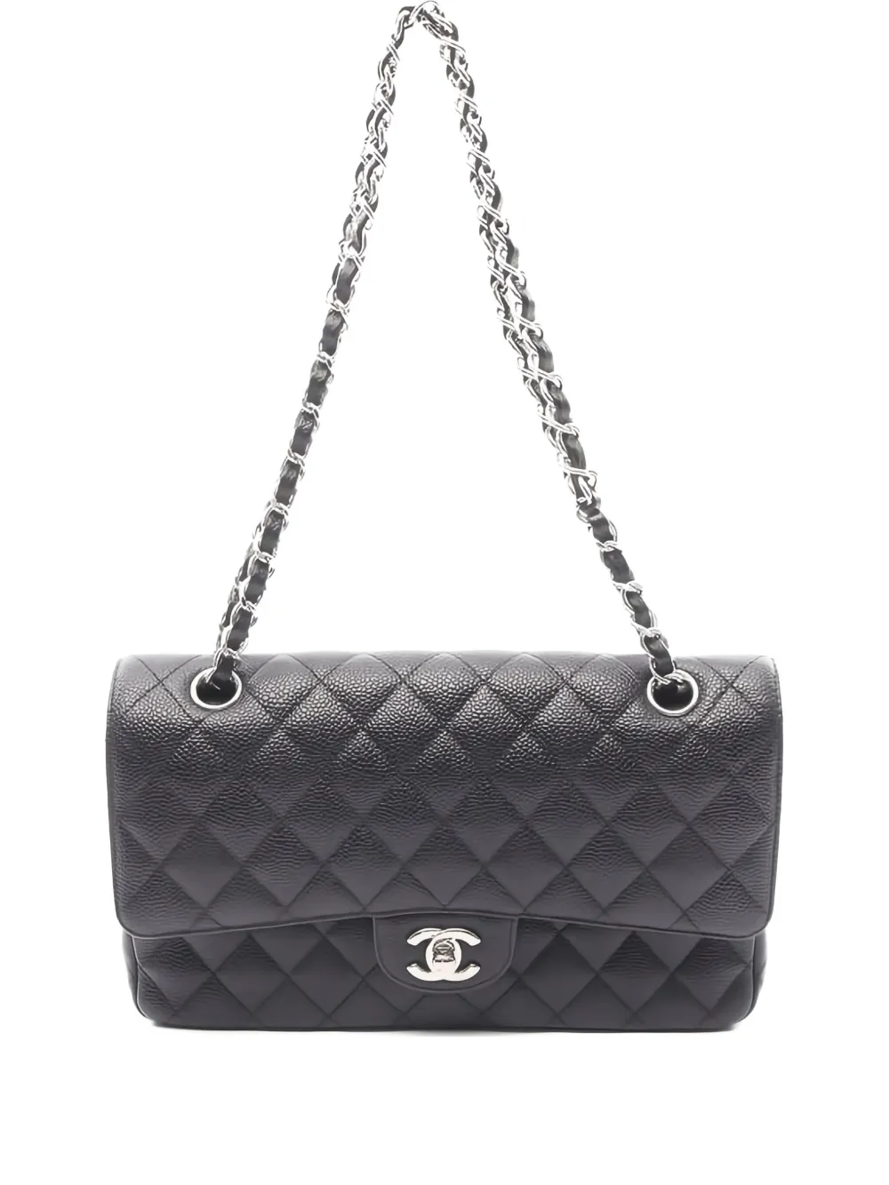 Pre-owned Chanel Matelasse-quilting Chain-strap Shoulder Bag In Black