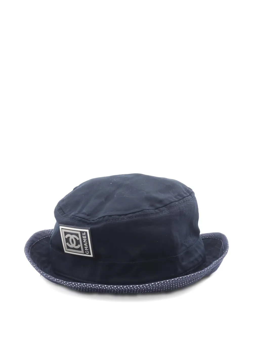 CHANEL Pre-Owned 1986-1988 logo-patch sun hat - Blu