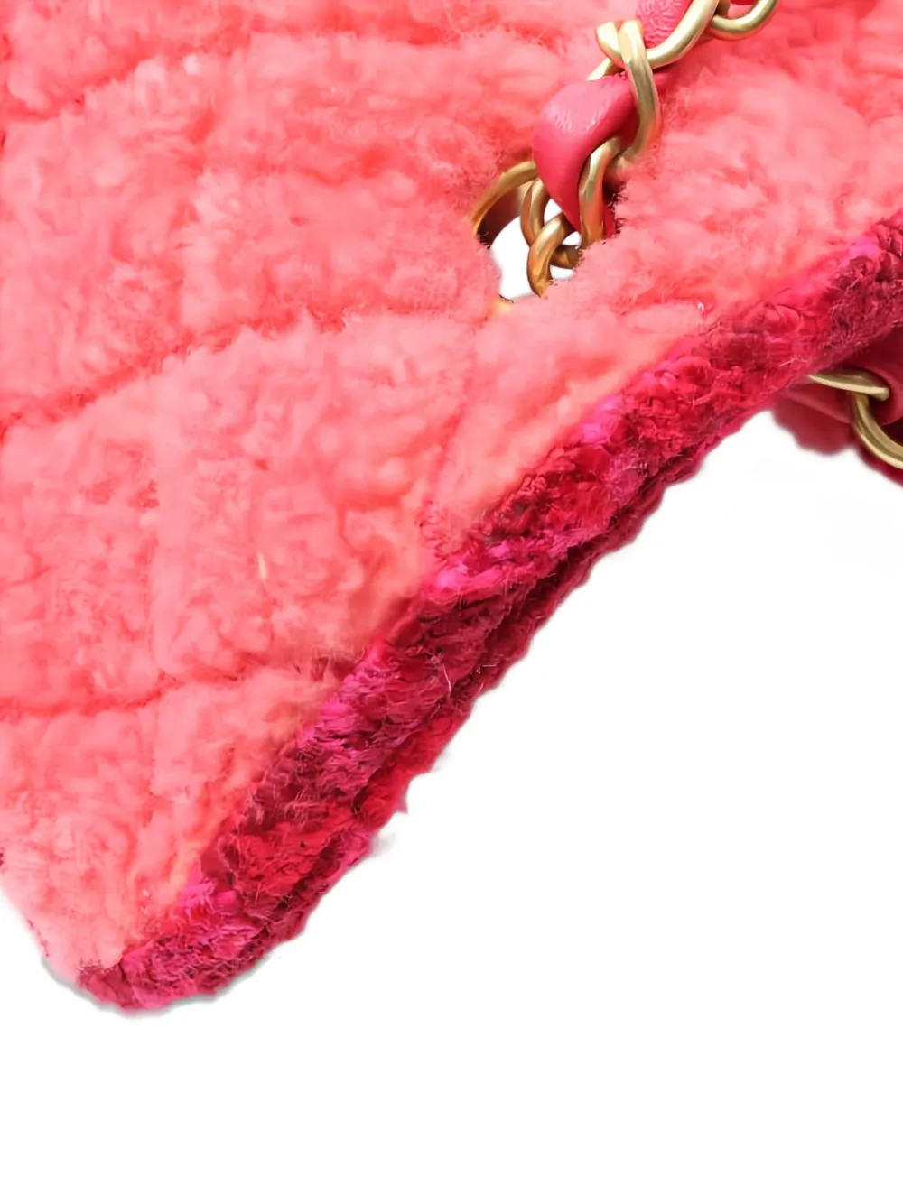 Pre-owned Chanel 2020-2021 Tweed Quilted Crossbody Bag In Pink