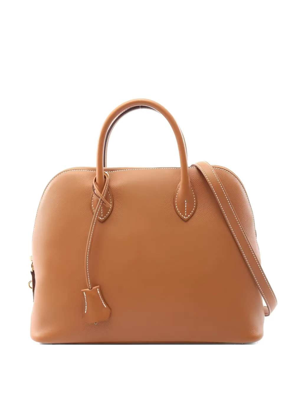 Pre-owned Hermes Bolide 30 Leather Tote Bag In Brown