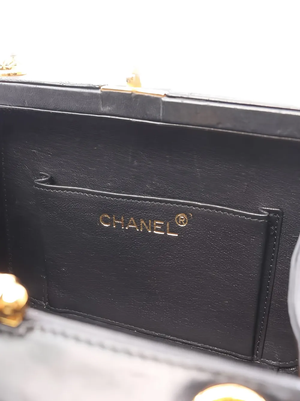 Pre-owned Chanel 1994-1996 Diamond Stitch Coco Mark Chain Cross Body Bag In Black