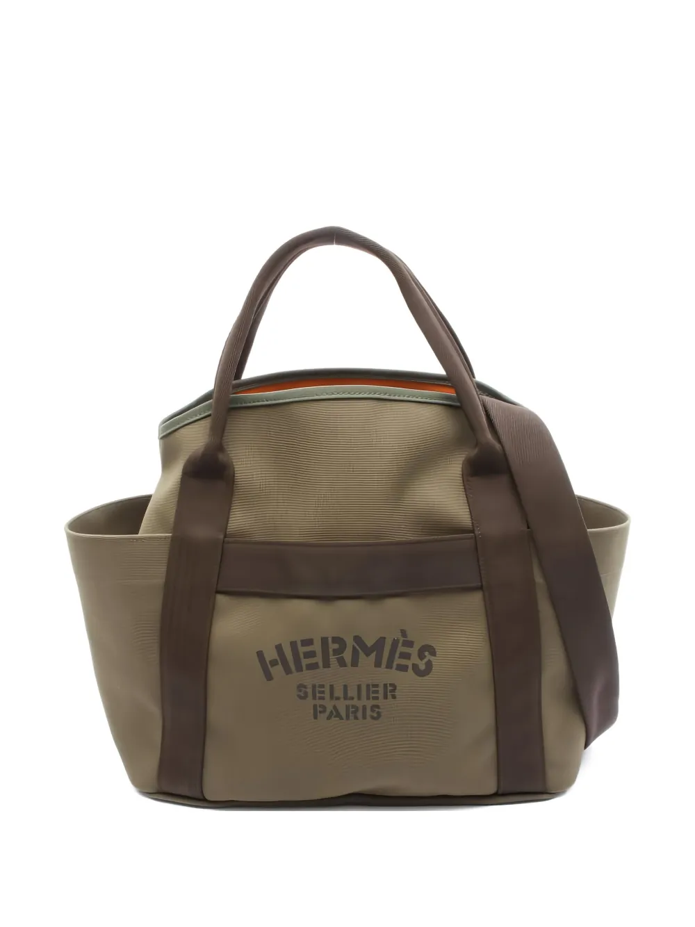 Pre-owned Hermes 2016 Sac De Pansage Tote Bag In Green