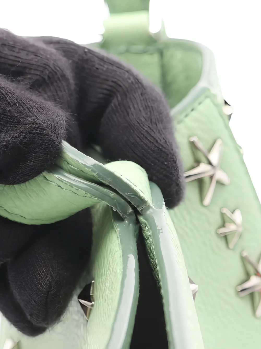 Pre-owned Jimmy Choo 2010s Star-studded Tote Bag In Green