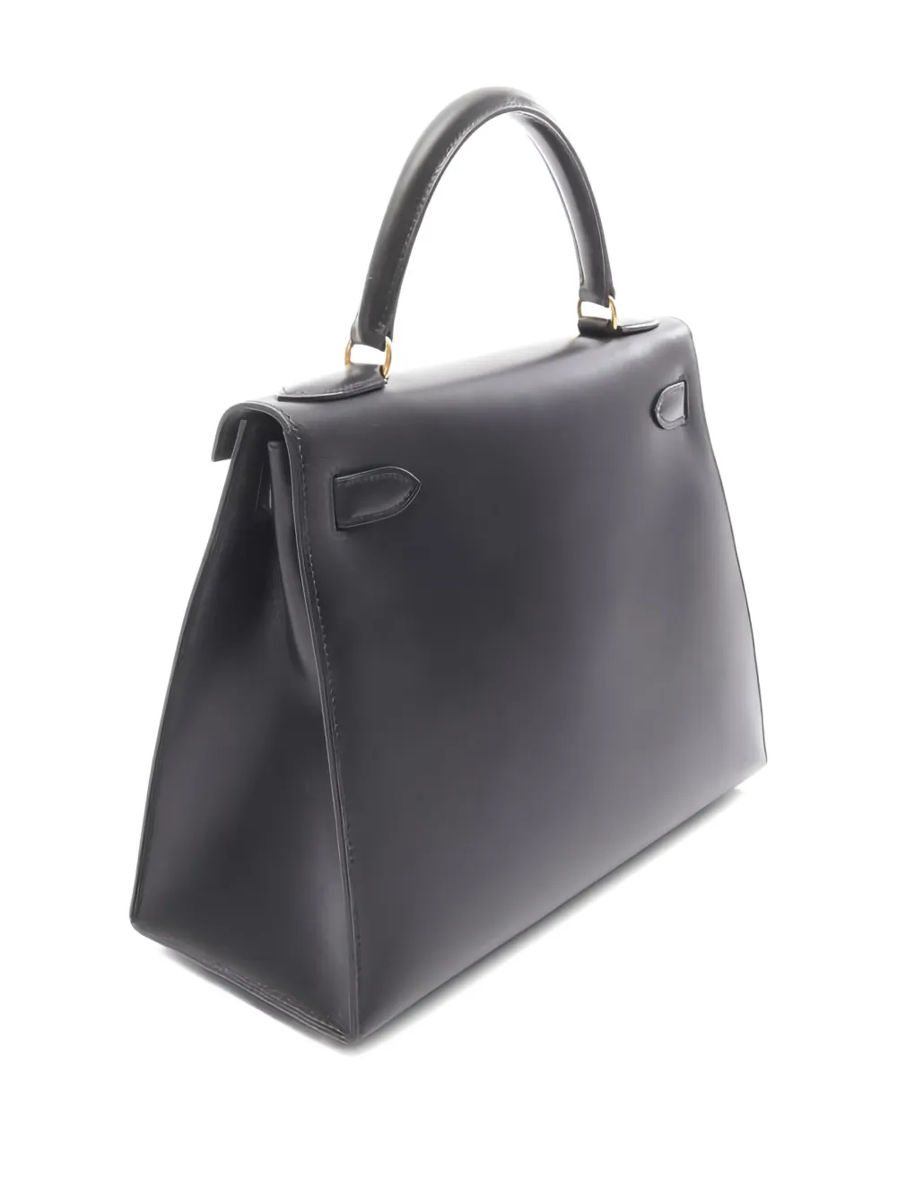 Pre-owned Hermes 1996 Kelly 28 Leather Tote Bag In Black