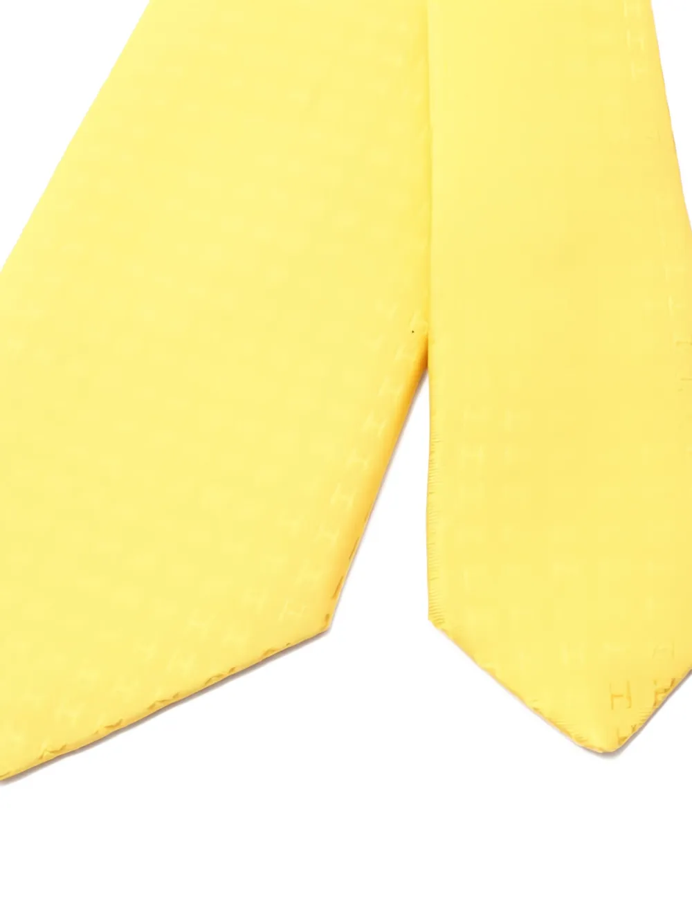 Pre-owned Hermes 2020s All-over Patterned Silk Tie In Yellow