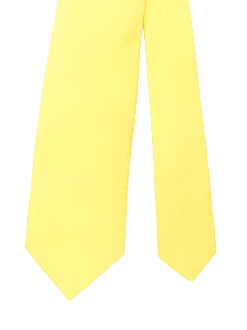 Pre-owned Hermes 2020s All-over Patterned Silk Tie In Yellow