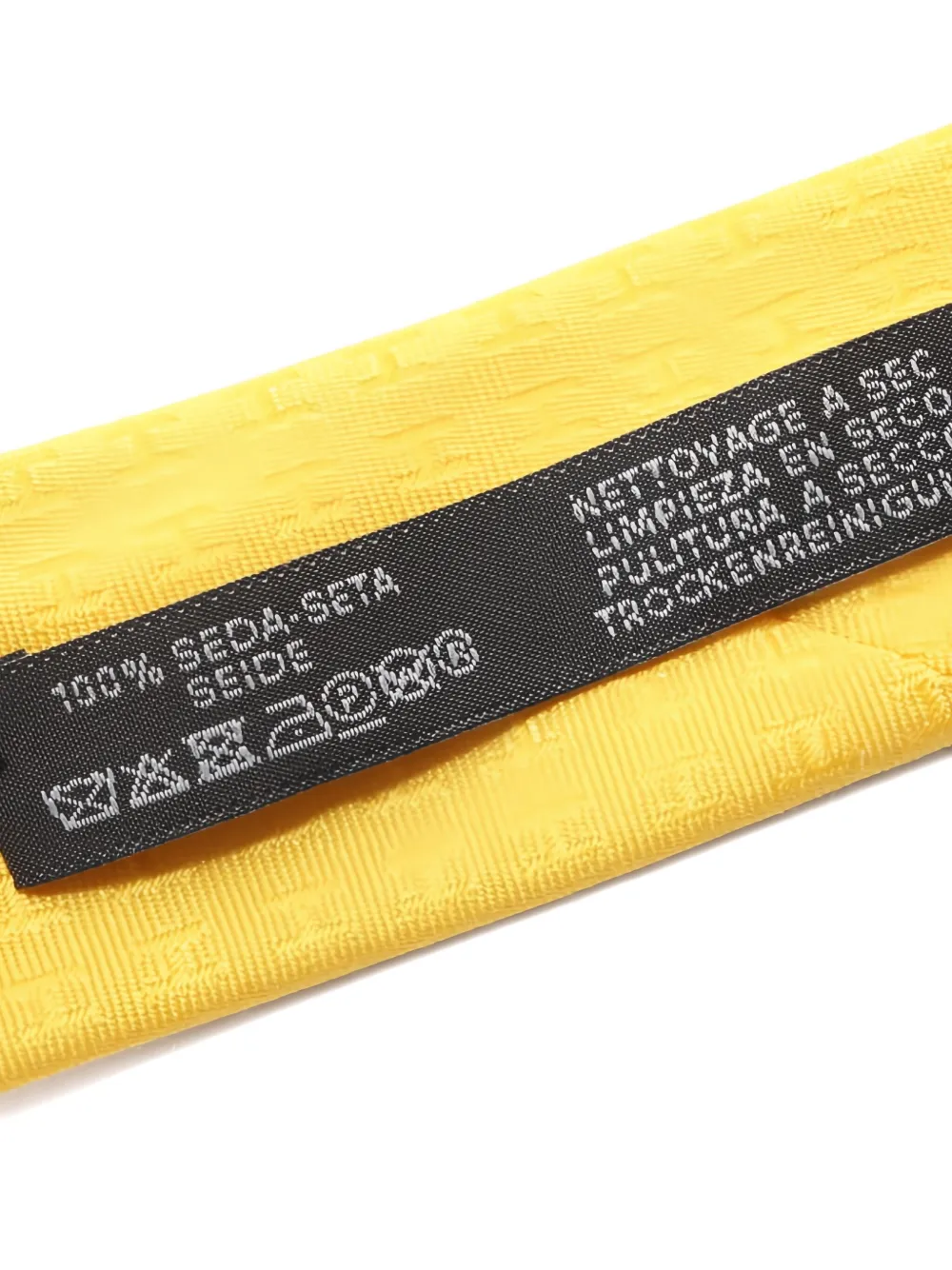 Pre-owned Hermes 2020s All-over Patterned Silk Tie In Yellow