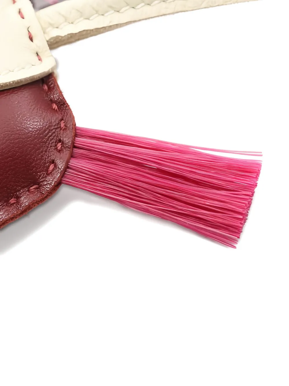 Pre-owned Hermes 2024 Horsehair Rodeo Pm Bag Charm In Red