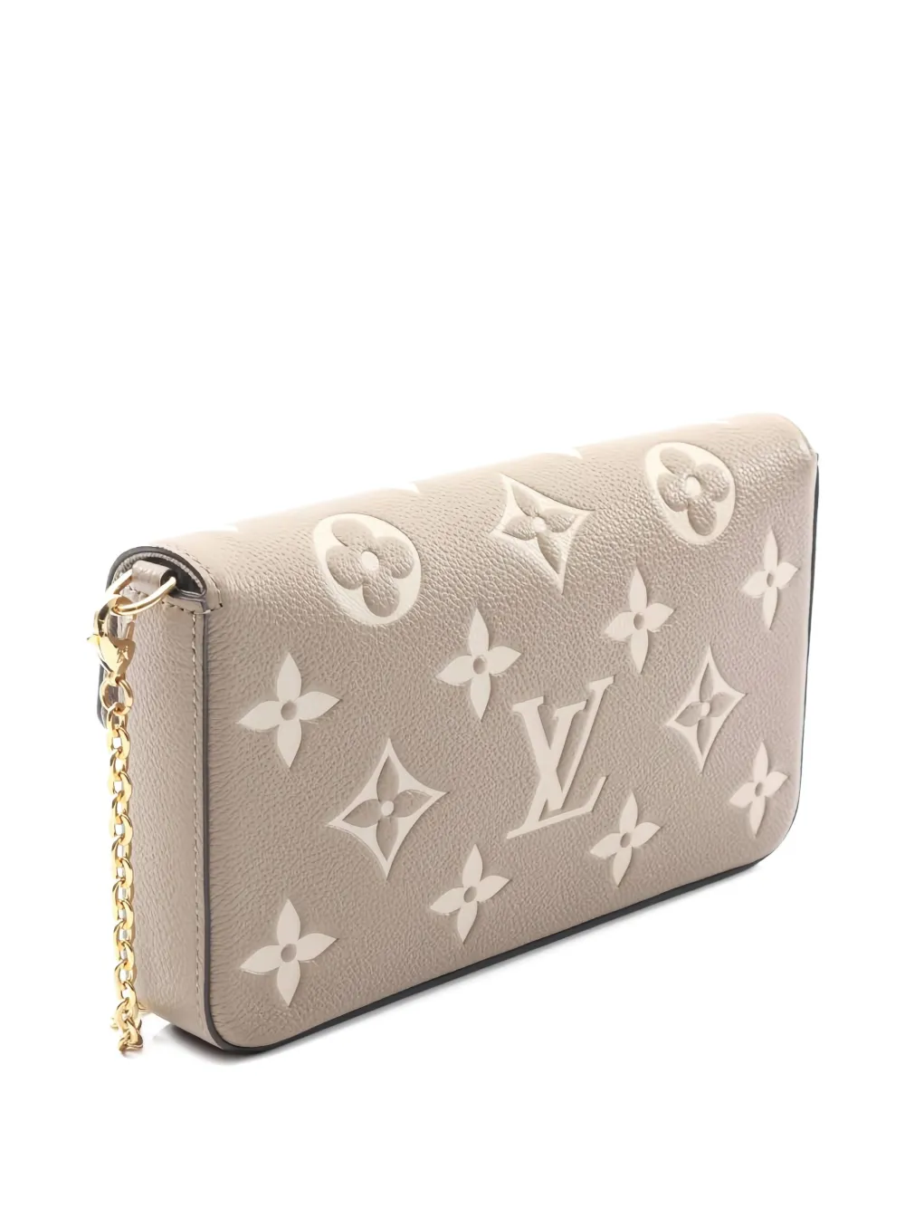 Pre-owned Louis Vuitton 2021 Pochette Felicie Monogram Empreinte Chain Mini Bag In Neutral