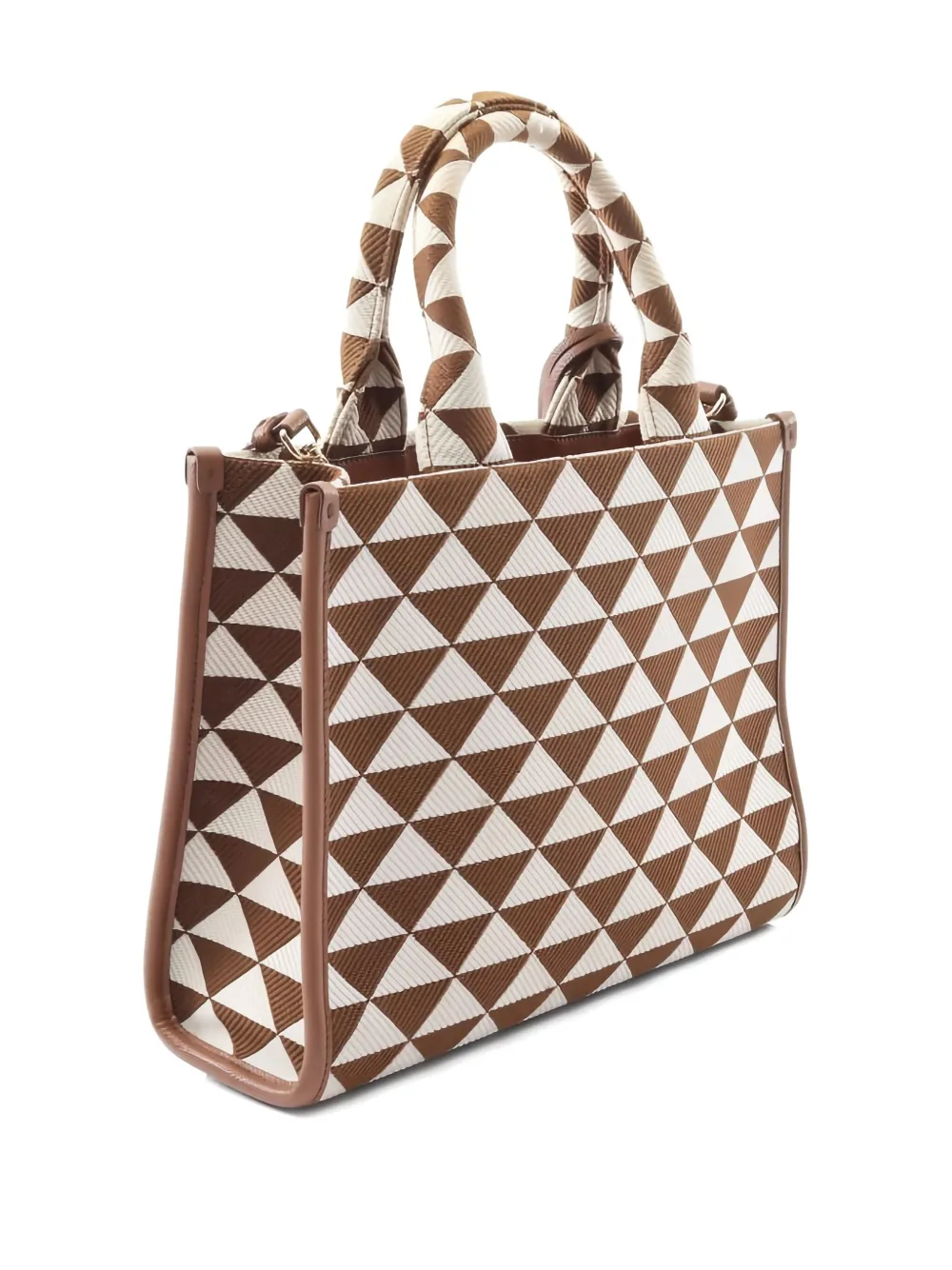 Pre-owned Prada Small Symbol Tote Bag In Brown