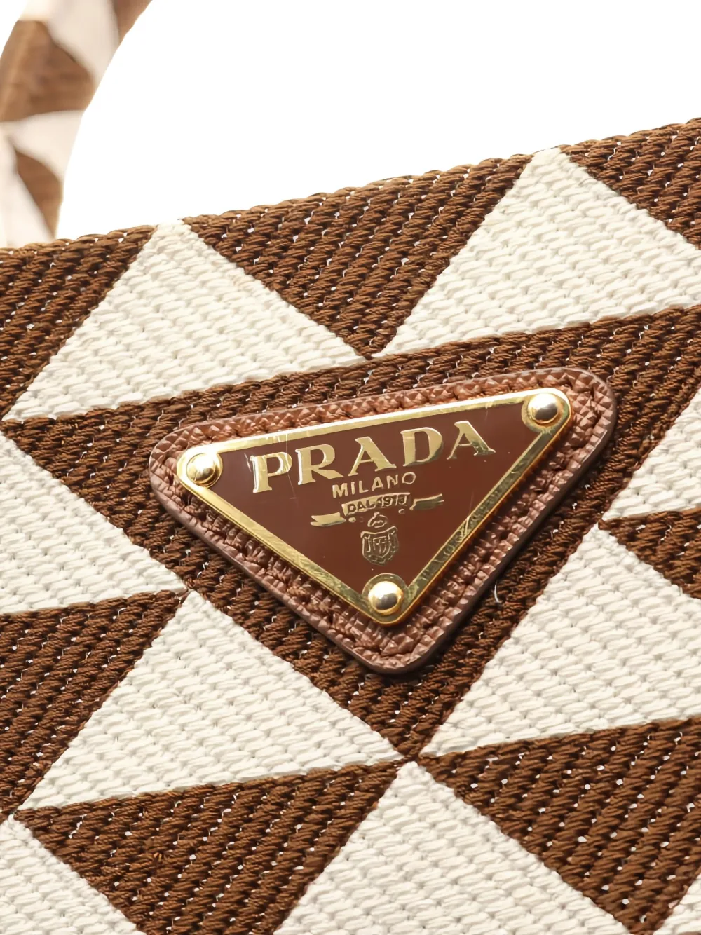 Pre-owned Prada Small Symbol Tote Bag In Brown